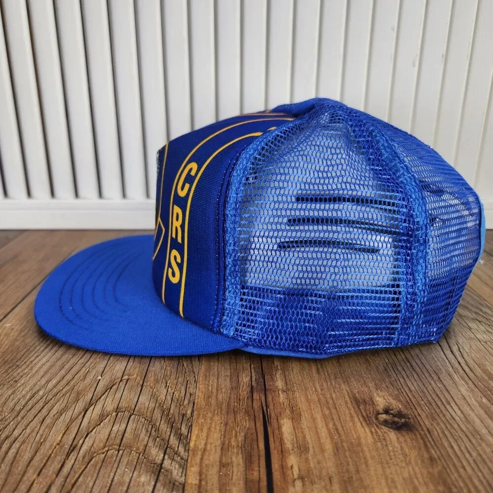 VTG 388th CRS Pro Line Trucker Hat Cap Blue Snapback Mesh Made In USA Military